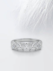 Five Stone Princess Cut Moissanite Diamond Wedding Band Mapple Gems